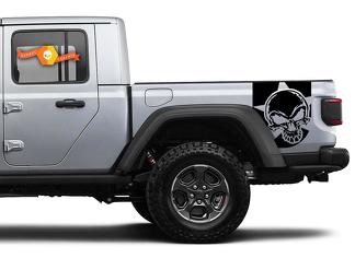 Coppia di strisce per porte laterali Jeep Gladiator Skull Star Decalcomanie Kit strisce grafiche in vinile per il 2020-2021 per entrambi i lati
