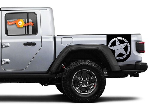 Coppia di strisce per porte laterali Jeep Gladiator Star Destroyed adesivi decalcomanie kit strisce grafiche in vinile per il 2020-2021 per entrambi i lati
