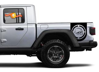 Coppia di strisce per porte laterali Jeep Gladiator Metal Mulisha Aim Decalcomanie Kit strisce grafiche in vinile per il 2020-2021 per entrambi i lati
