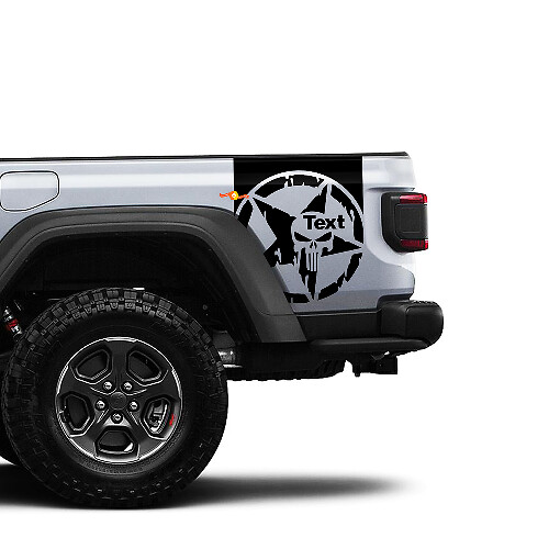 Coppia di strisce per porte laterali Jeep Gladiator Star Destroyed Punisher adesivi decalcomanie kit strisce grafiche in vinile per il 2020-2021 per entrambi i lati
