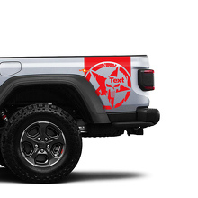 Coppia di strisce per porte laterali Jeep Gladiator Star Destroyed Punisher adesivi decalcomanie kit strisce grafiche in vinile per il 2020-2021 per entrambi i lati
 3