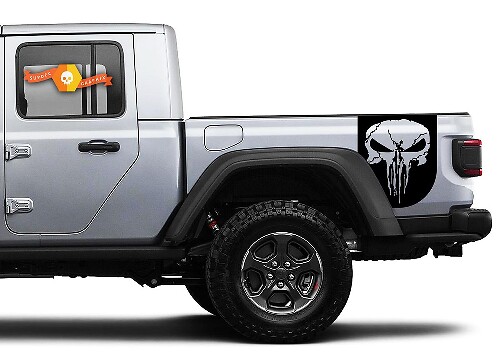 Kit adesivo in vinile con teschio Punisher per fianco posteriore Jeep Gladiator