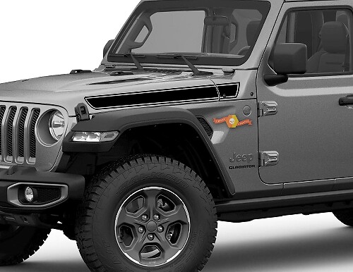 Kit di decalcomanie in vinile con strisce laterali per cofano per Jeep Gladiator e Wrangler