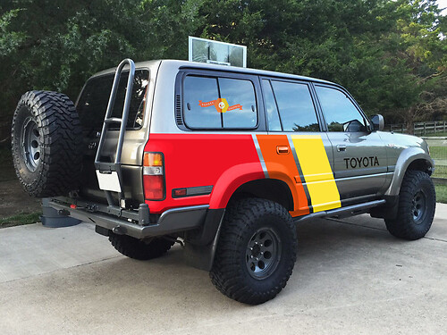 Kit di adesivi per decalcomanie in vinile con grafica Toyota Land Cruiser LandCruiser vecchia scuola su 2 lati
