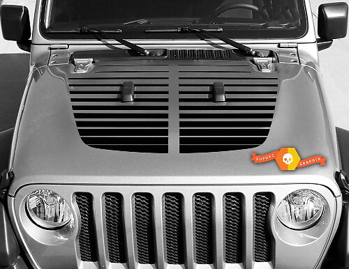 Adesivo in vinile a strisce divisorie per cofano per Jeep Gladiator e Wrangler