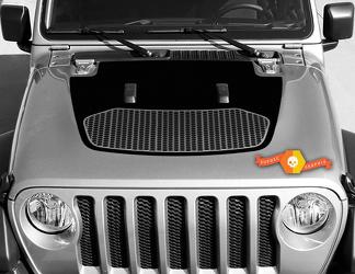 Jeep Gladiator JT Wrangler Honeycomb JL JLU Hood style Adesivo decalcomania in vinile Kit grafico per 2018-2021
