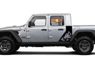 Decalcomania Jeep Gladiator Side Mountains Factory Style Kit strisce grafiche in vinile per carrozzeria 2018-2021

