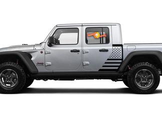 Jeep Gladiator Side Flag USA decalcomania Adesivo in vinile Factory Style Body Vinyl Graphic Stripes Kit 2018-2021
