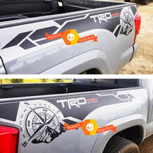 Coppia di TRD 4x4 fuoristrada Compass Mountains Edition lato letto Decalcomanie in vinile kit di adesivi grafici per Toyota Tacoma tutti gli anni
 3