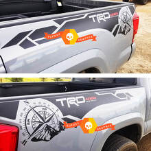Kit di adesivi in vinile TRD 4x4 Compass Mountain per il fianco del cassone Toyota Tacoma_3