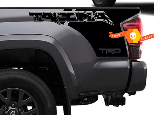 Coppia di TRD Tacoma in stile Raptor Bed Side Vinyl Decals Kit adesivi per Tacoma 16-21
