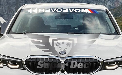 Adesivo in Vinile Banner Parabrezza Move Over Stile M per BMW Serie G/F/E
