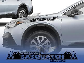 Decalcomanie per cappuccio Sasquatch Mountains per adesivi per cappuccio Subaru Outback

