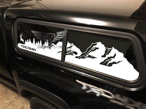 Kit di Adesivi per Finestra con Motivo di Foresta Montuosa per Toyota Tacoma 2016-2020