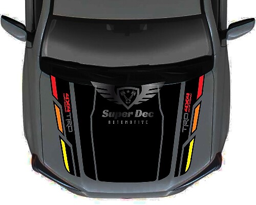 Adesivo Vinilico Vintage Stile TRD per Cofano Toyota 4Runner 5ª Gen Senza Presa d'Aria