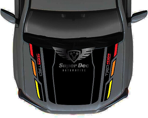 Adesivo Vinilico Vintage Stile TRD per Cofano Toyota 4Runner 5ª Gen Senza Presa d'Aria