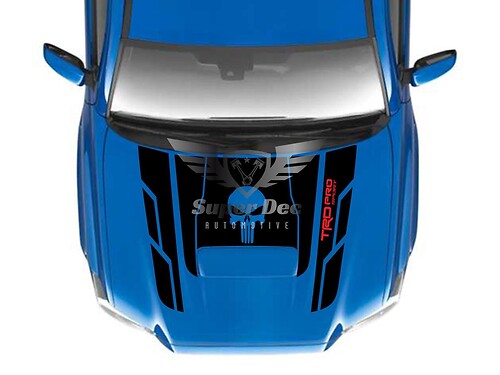 Adesivo in vinyl per cofano con teschio stile Punisher TRD per Toyota Tacoma 2016-2021