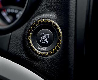 Anello di accensione intorno al pulsante di avvio Logo a nido d'ape Scat Pack Scatpack Bee giallo emblema decalcomania a cupola per Dodge Challenger Charger
