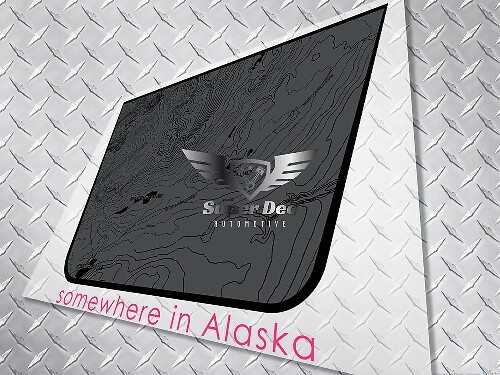 Adesivo in vinile con mappa topografica Blackout per cofano Jeep Wrangler e Gladiator