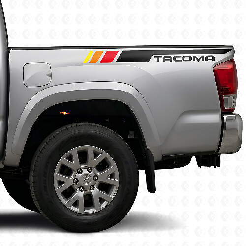 Kit adesivi a strisce laterali in vinile stile TRD vintage per Toyota Tacoma