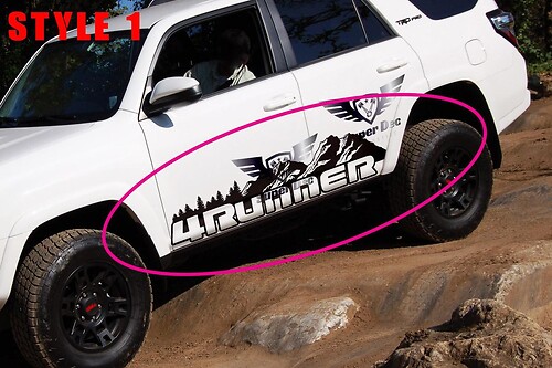 Adesivo in Vinile Paesaggio Montano Laterale per Toyota 4Runner 2009-2024