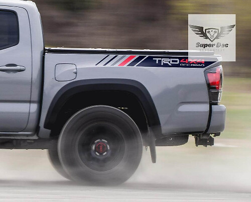 Adesivo in Vinile Striscia a Scacchi TRD Off Road Posteriore Laterale per Toyota Tacoma Tundra