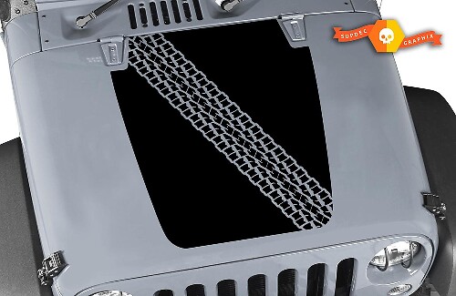 Adesivo in vinile con motivo pneumatico per cofano Jeep Wrangler