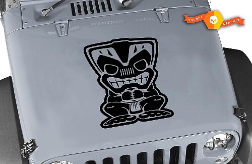 Adesivo in Vinile Tiki Bob Islander per Cofano Jeep Wrangler