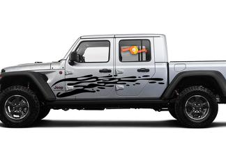 Jeep Gladiator Side JT Extra Large Side Drip Style Adesivo decalcomania in vinile Kit grafico per 2018 - 2021

