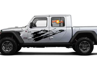 Jeep Gladiator SideExtra Large Side Splash Style Adesivo decalcomania in vinile Kit grafico per JT 2018-2021
