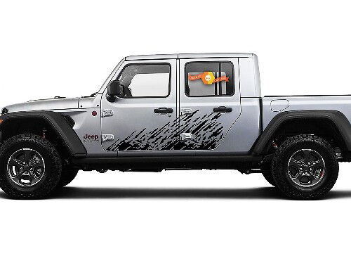 Jeep Gladiator Side Extra Large Side Splash unico Big Two Style tracce di sporco Adesivo decalcomania in vinile Kit grafico per JT 2018-2021
