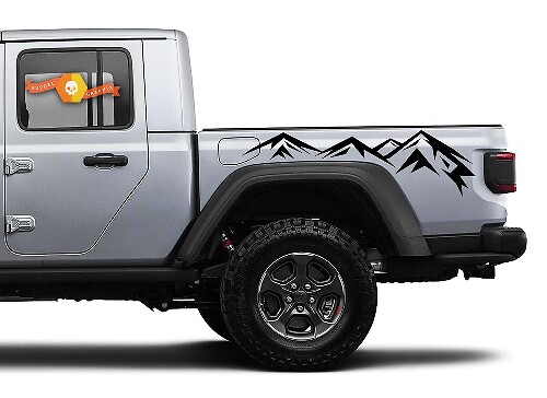 Jeep Gladiator 2 Side JT Large Mountain RangeSticker Decal Adesivo Decal Factory Style Body Vinile Strisce grafiche Kit 2018 - 2021
