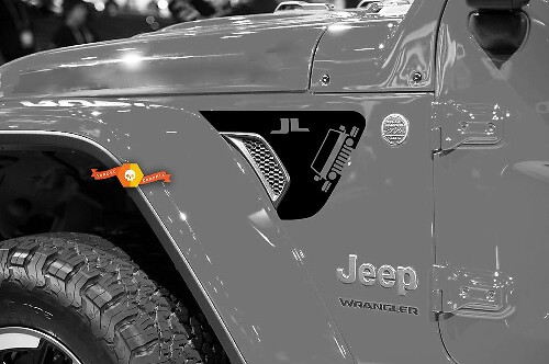 Adesivo in Vinile per Parafango Anteriore Vent Frontale JL per Jeep Wrangler 2018-2021