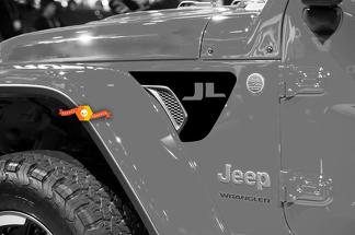 Coppia di Jeep Wrangler 2018 JL JLU Jeep Fender Vent Accent 2pc Vinyl Decal Graphic kit per 2018-2021 per entrambi i lati
