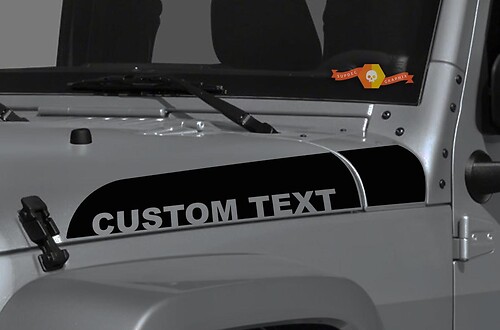 Coppia di Jeep Wrangler Gladiator JT JL JLU Rubicon Hood Testo personalizzato Lancia Adesivo in vinile Decalcomania grafica kit per il 2018-2021

