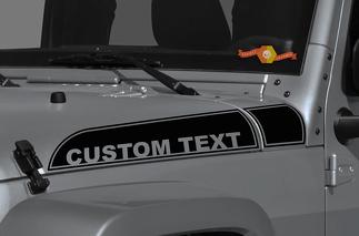 Coppia di Jeep Wrangler Gladiator JT JL JLU Rubicon Hood Custom Text Trim Spear Vinyl Decal Graphic kit per 2018-2021
