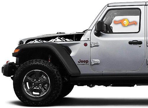 Coppia di Adesivi in Vinile con Strisce sul Cofano per Jeep Wrangler e Gladiator