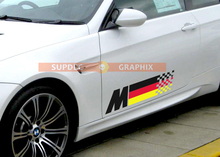BMW Bandiera tedesca M colori Bandiera per BMW qualsiasi modello adesivo in vinile 2 pezzi M4 M5 M6 M2 M340i 440i
 2