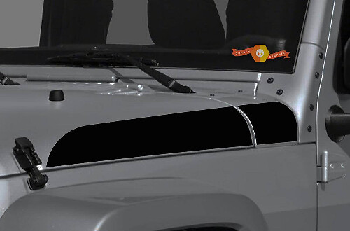 Coppia di Adesivi in Vinile a Strisce Accentuate per Cofano Lato Jeep Wrangler & Gladiator