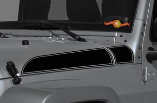 Jeep Wrangler Gladiator JT JL JLU Rubicon Elegante cappuccio impertinente con finiture in vinile Decal Graphic kit per 2018-2021 per entrambi i lati
