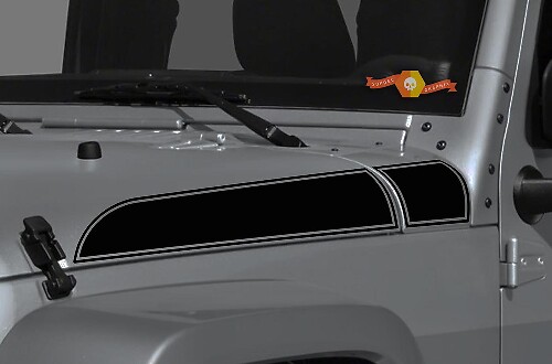 Jeep Wrangler Gladiator JT JL JLU Rubicon Elegante cofano impertinente con finiture in vinile Adesivo decalcomania Kit grafico per il 2018-2021 per entrambi i lati
