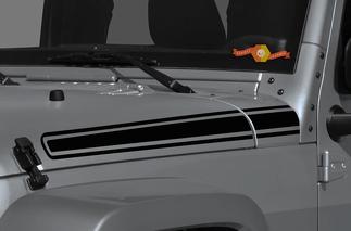 Jeep Wrangler Gladiator JT JL JLU Rubicon Elegante cappuccio impertinente con finiture in vinile Decal Graphic kit per 2018-2021 lato sinistro e destro
