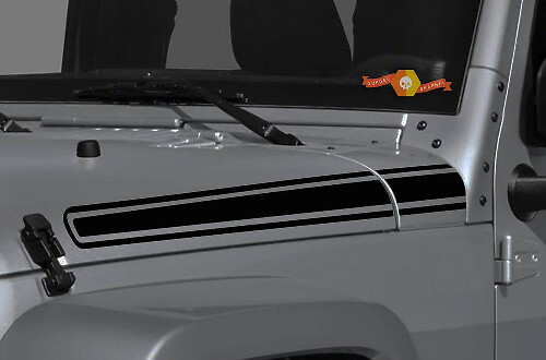 Set di Adesivi in Vinile Striscia Laterale Cofano Rampa per Jeep Wrangler e Gladiator