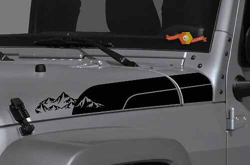 Kit di Adesivi Laterali per Cofano Mountains per Jeep Wrangler Gladiator