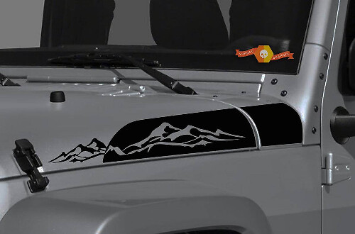 Kit di Adesivi in Vinile Laterali per Cappa Mountains per Jeep Wrangler & Gladiator