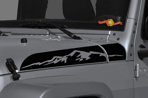 Set di Adesivi in Vinile con Montagna per Cofano per Jeep Wrangler e Gladiator