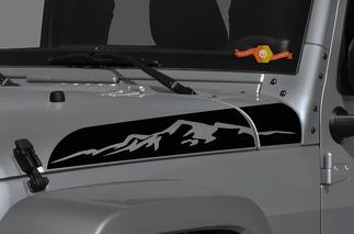 New Jeep Wrangler Gladiator JT JL JLU Rubicon Hood Mountains Vinyl Decal Graphic kit per 2018 2021
