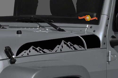 Set di Adesivi in Vinile per Cofano con Montagne per Jeep Wrangler Gladiator Rubicon