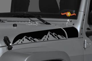 Nuova Jeep Wrangler Gladiator JT JL JLU Rubicon Hood Mountain Range Vinyl Decal Graphic kit per 2018 2021
