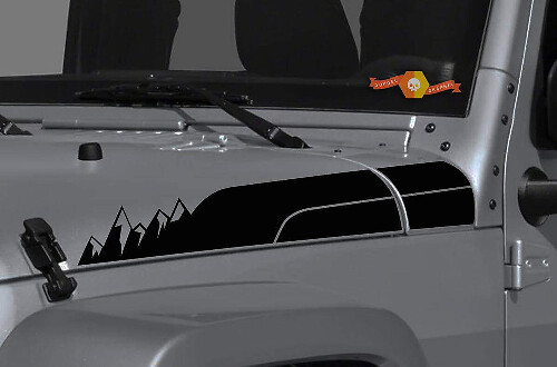 Kit Adesivi Vinile Strisce Cofano Mountain Style per Jeep Wrangler Gladiator  